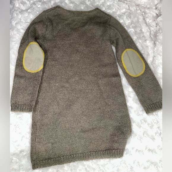 IKKS Girls Light Brown Elbow Patch V neck Knit Sweater & Skirt Set - Picture 2 of 12